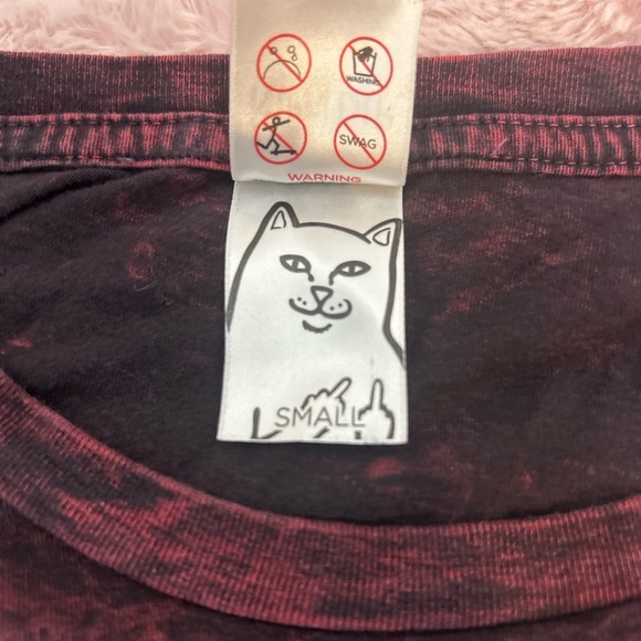 Rare Ripndip Burgundy Long Sleeve Tee with Cat Pocket - Picture 5 of 6
